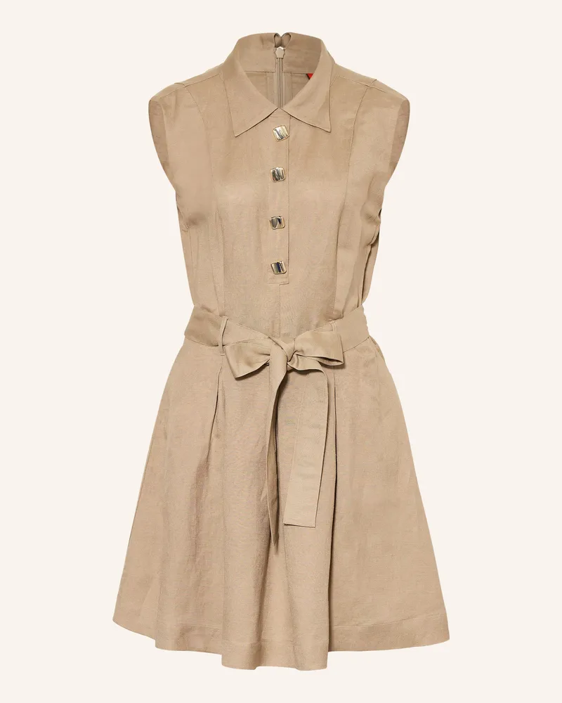 HUGO BOSS Hemdblusenkleid Kaleisi Mit Leinen beige Hellbraun