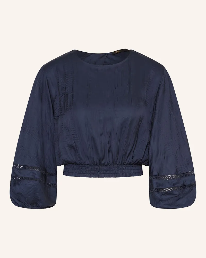 Maje Cropped-Blusenshirt mit 3/4-Arm und Cut-out Dunkelblau