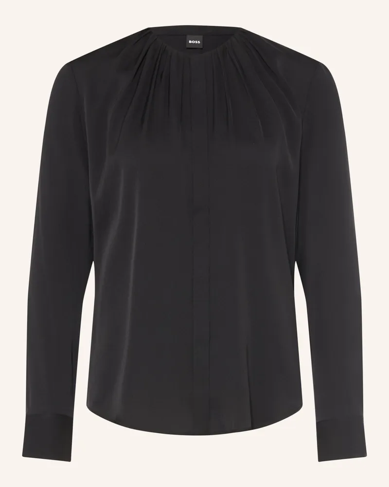 HUGO BOSS Bluse Banorah Mit Seide schwarz Schwarz