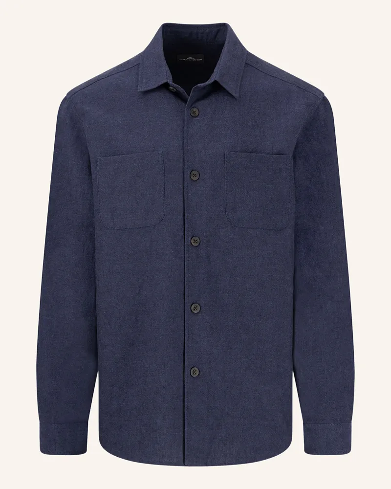 Fynch-Hatton Jeans-Overshirt mit Leinen Dunkelblau