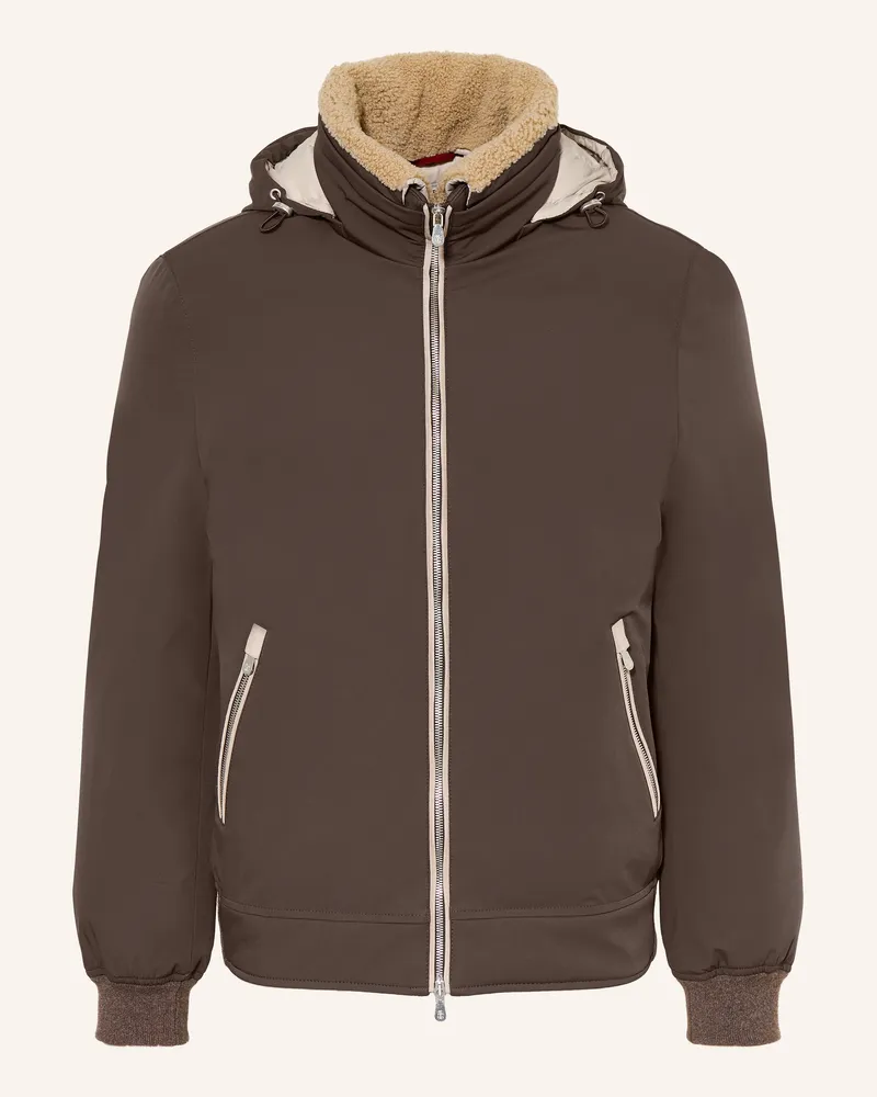 Brunello Cucinelli Daunenjacke braun Dunkelbraun