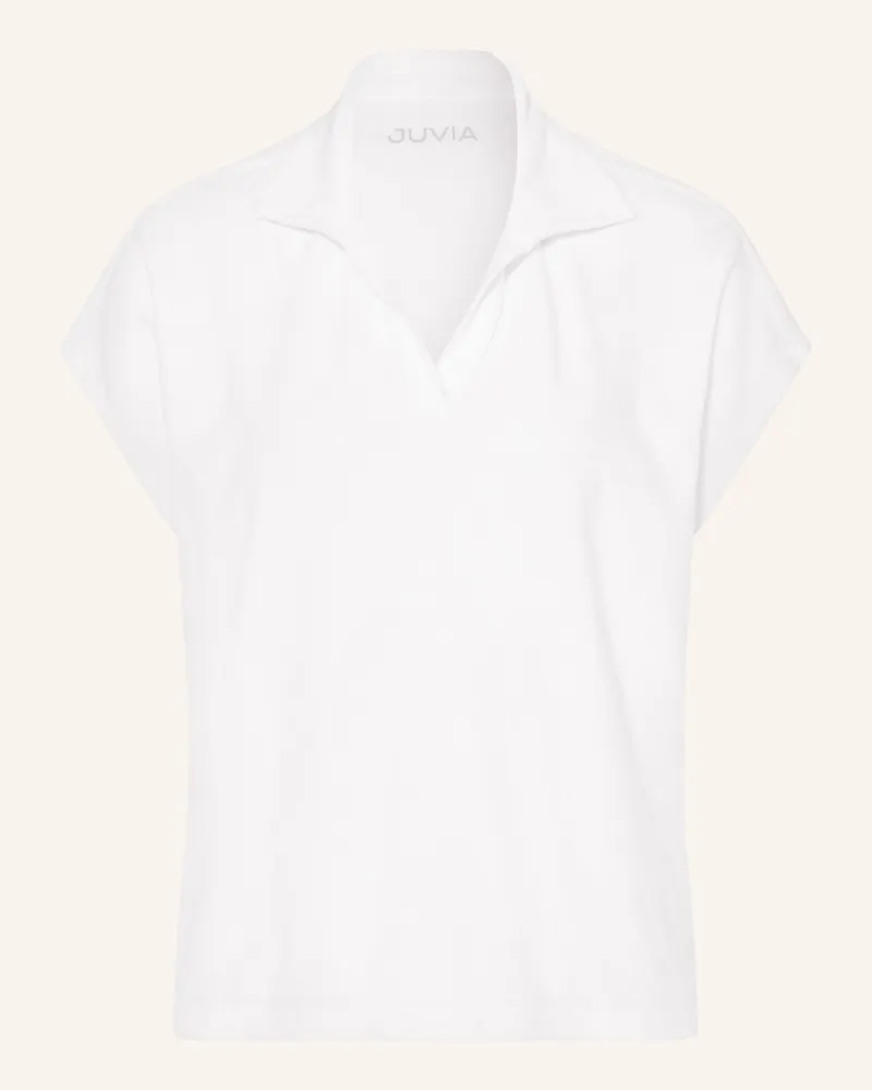 Juvia Frottee-Poloshirt Vanessa weiss Weiss