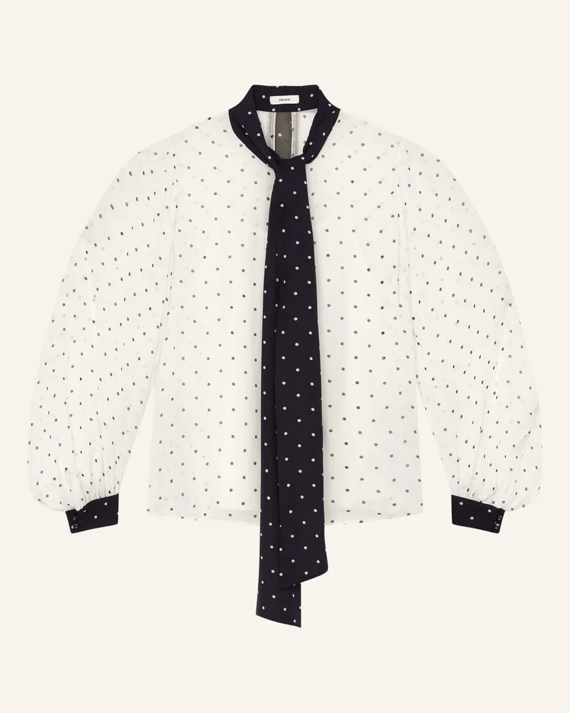 Reiss Schluppenbluse Arial blau Weiss