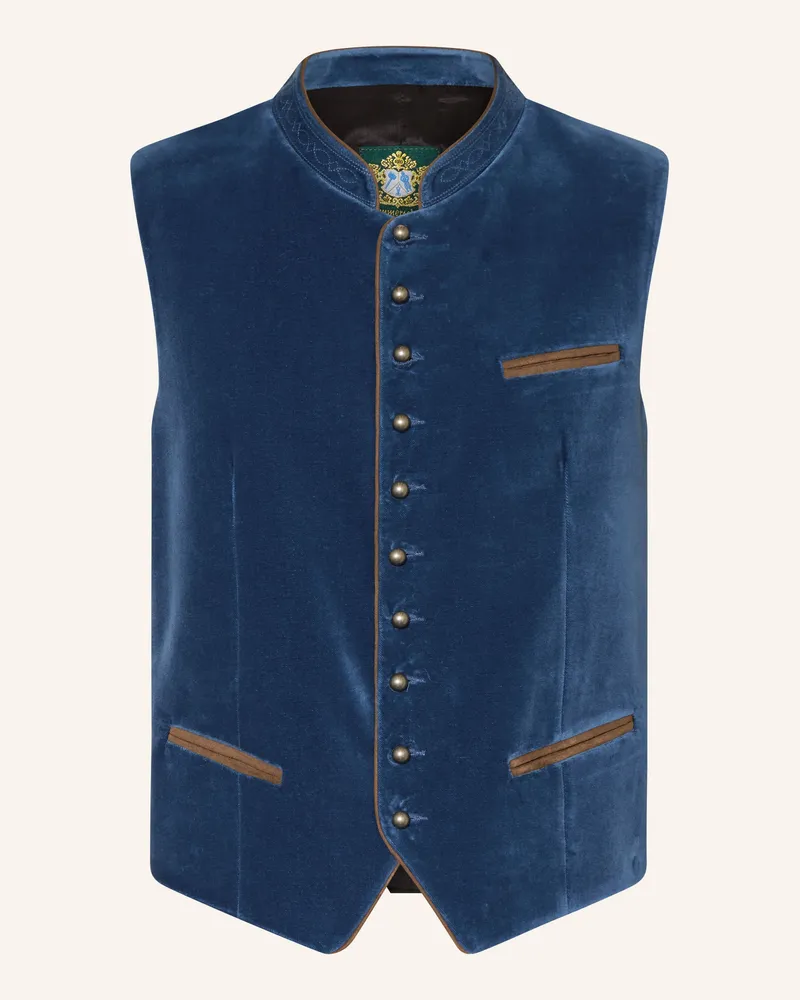 Hammerschmid Trachtenweste ALBRECHT aus Samt Blau