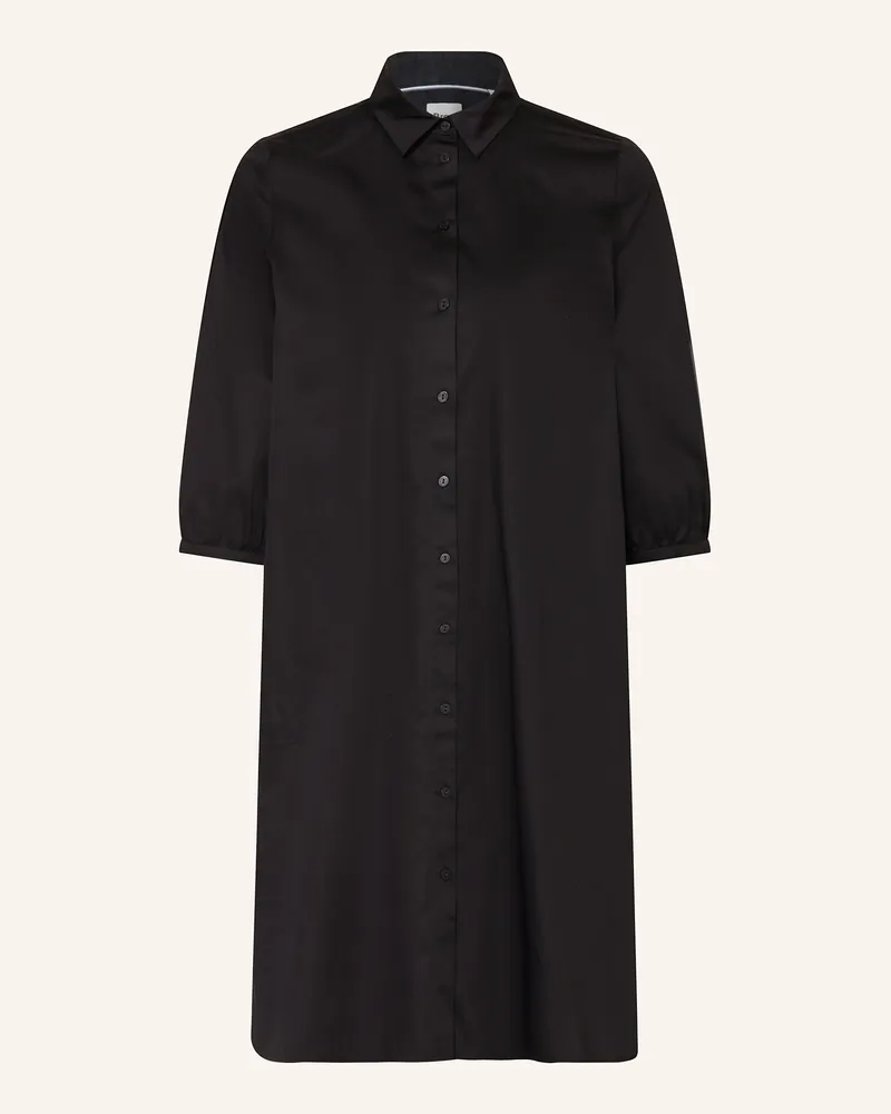 Milano Italy Hemdblusenkleid mit 3/4-Arm Schwarz