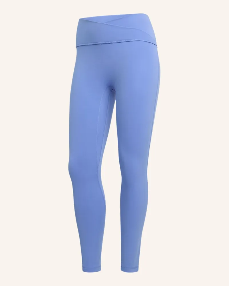 adidas 3-Streifen Studio All Me 7/8 X-Over Leggings blau Blau