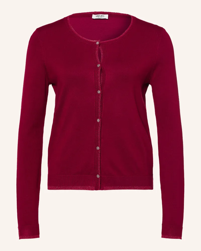 Liu Jo Strickjacke Mit Schmucksteinen Und Glitzergarn rot Dunkelrot