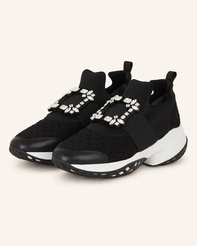 Roger Vivier Sneaker mit Schmucksteinen Schwarz