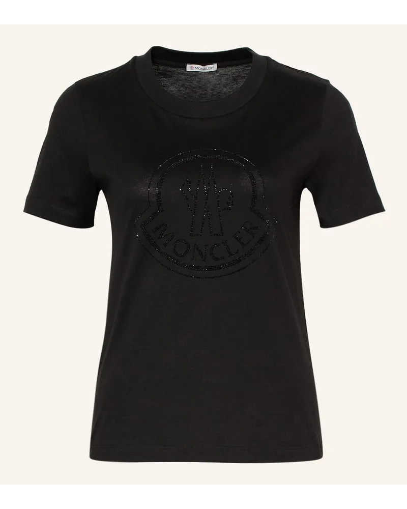 Moncler T-Shirt mit Schmucksteinen Schwarz