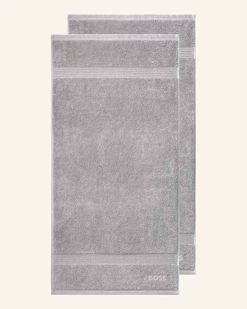 HUGO BOSS Handtuch 2er Set Loft silber Grau