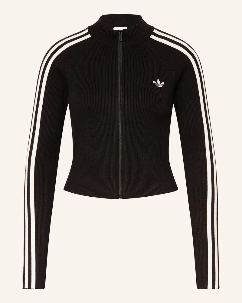 adidas Strickjacke ADICOLOR 3 STRIPES SLIM KNIT Schwarz