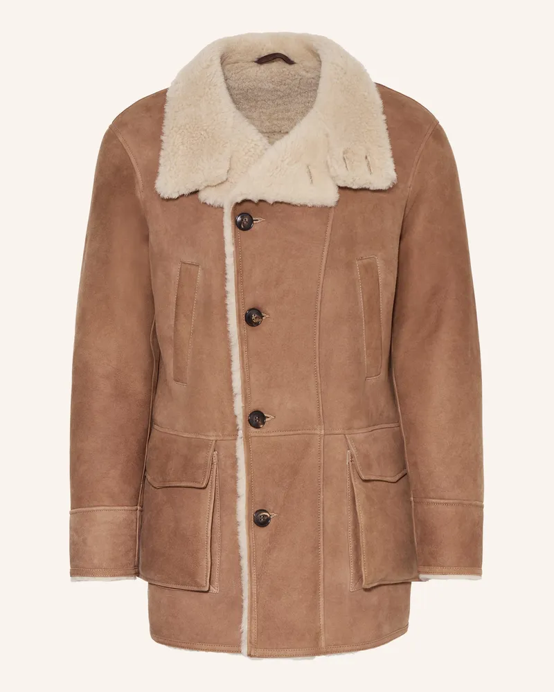 Manzoni 24 Ledermantel Camel