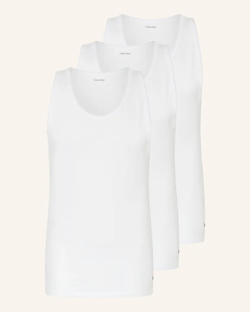 Calvin Klein 3er-Pack Unterhemden Cotton Stretch Blend weiss Weiss
