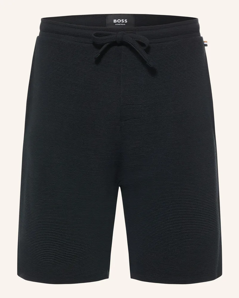 HUGO BOSS Schlafshorts Rib schwarz Schwarz