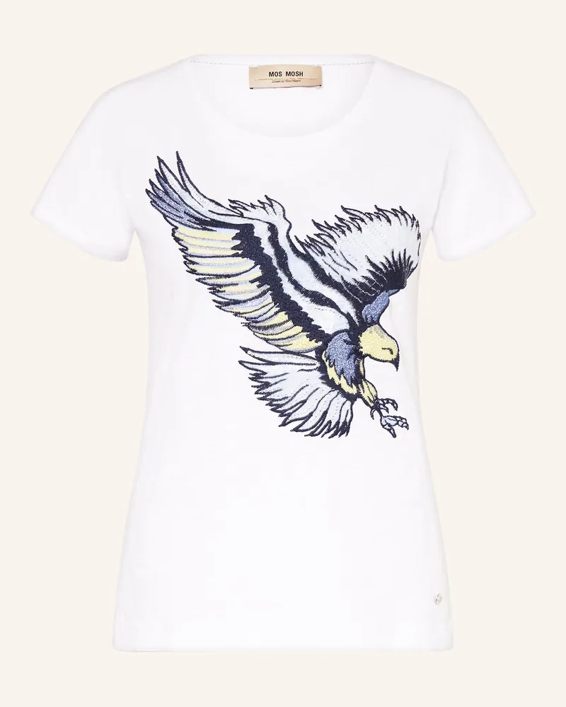 Mos Mosh T-Shirt MMREM mit Pailletten und Schmucksteinen Creme