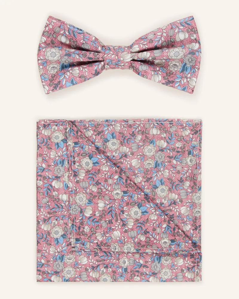 paul Set: Fliege und Einstecktuch Rosa