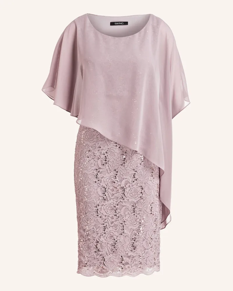 Swing Cocktailkleid Mit Spitze beige Taupe