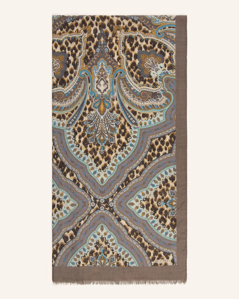 Etro Schal gruen Grau