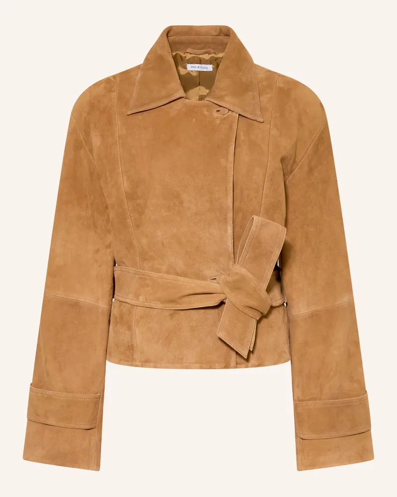 Mrs & HUGS Lederjacke braun Cognac
