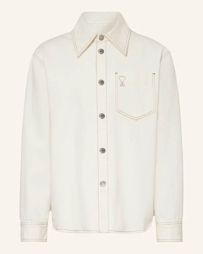 AMI Paris Jeanshemd Comfort Fit weiss Weiss