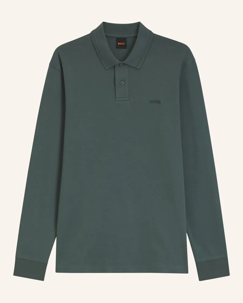HUGO BOSS Polo Pe_Interlock_Long Regular Fit gruen Grün
