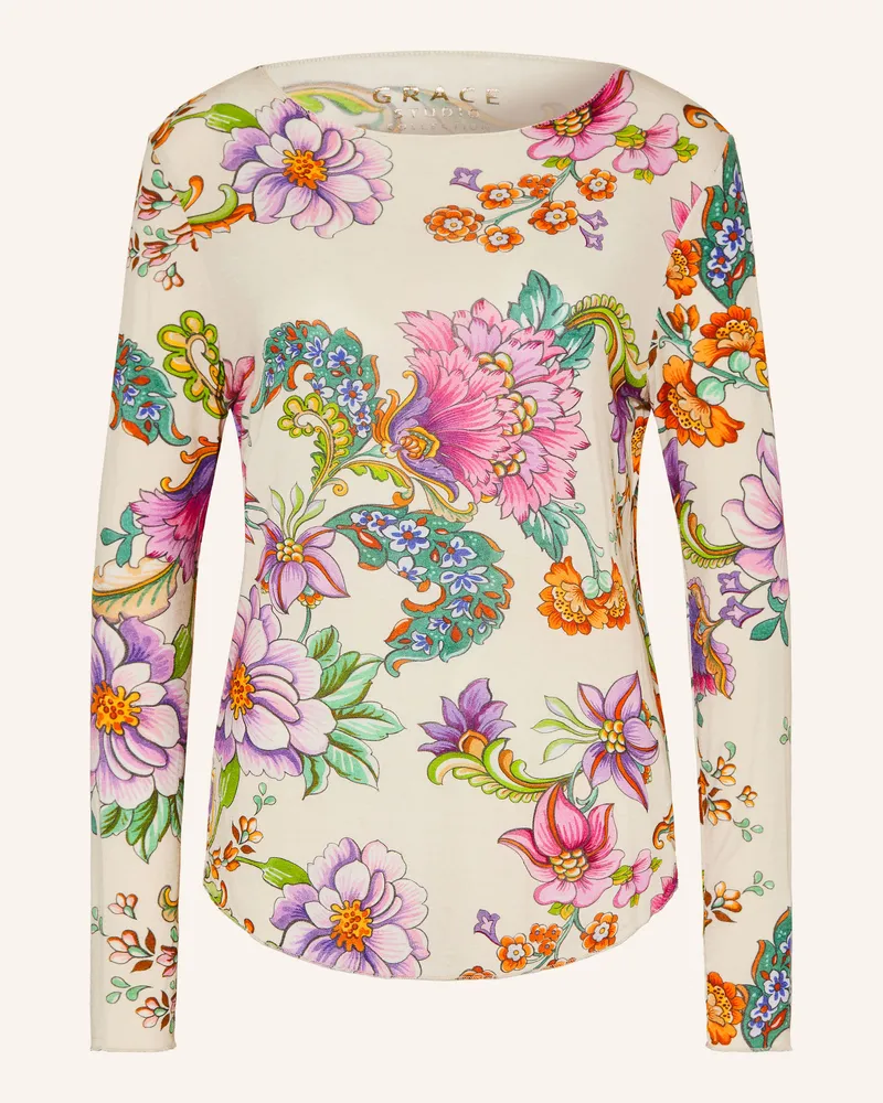 Grace Longsleeve Flowers weiss Creme