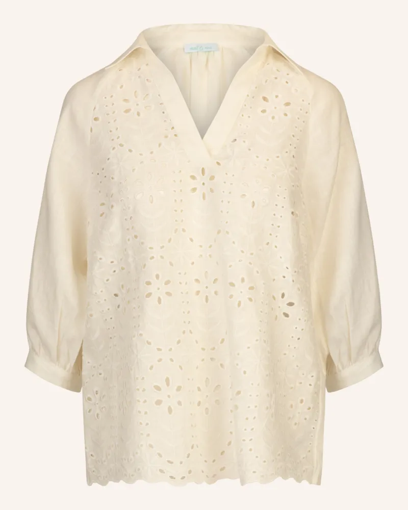 Mint & Mia Tunika Mit Lochspitze weiss Creme