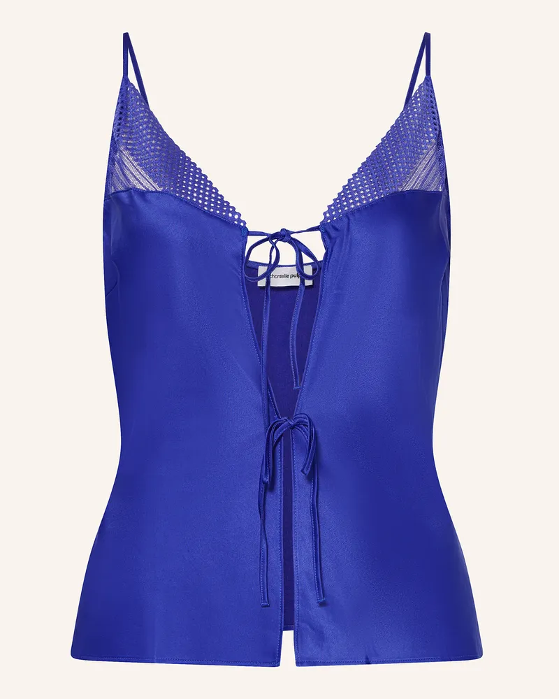 Chantelle Schlafshirt PLAY aus Satin Blau