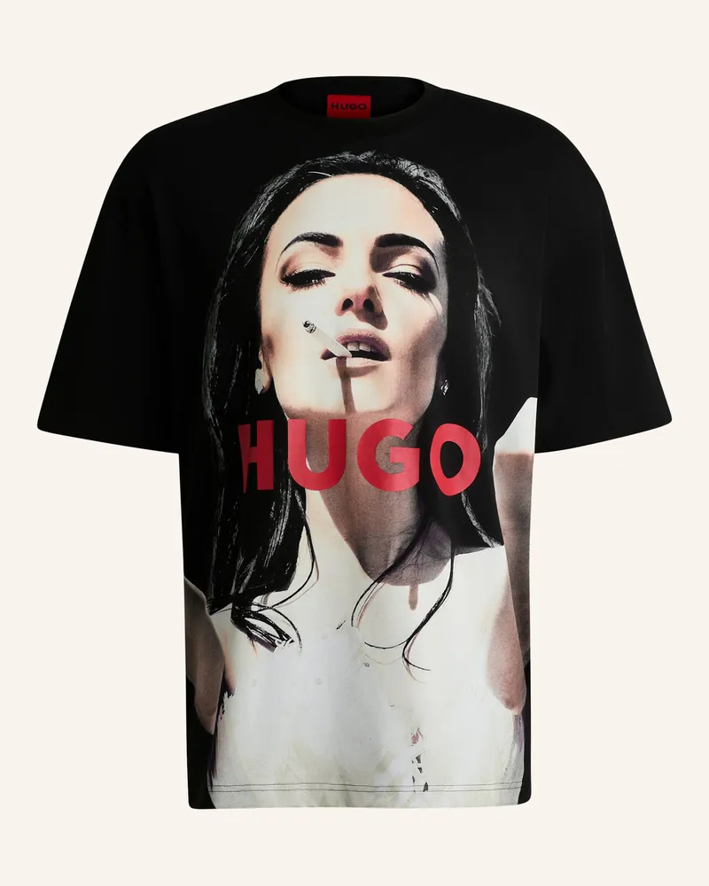HUGO BOSS T-Shirt Duwedie Oversize Fit schwarz Schwarz