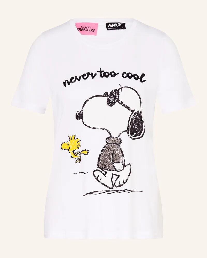 Frogbox T-Shirt mit Schmucksteinen Weiss