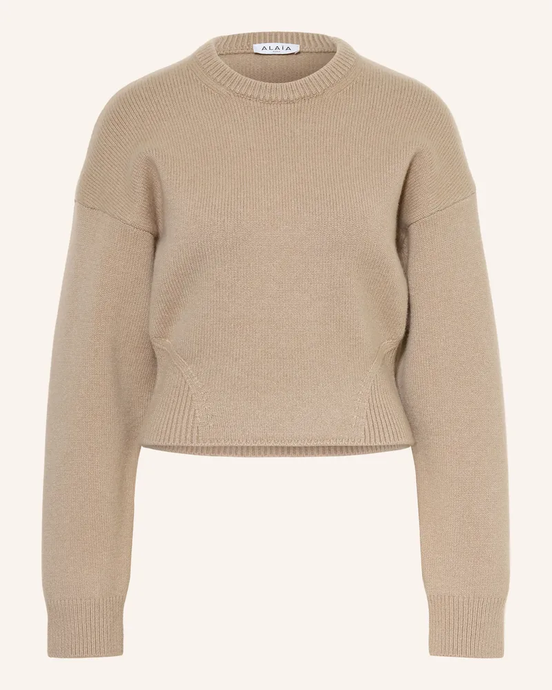 Alaïa Pullover Mit Cashmere beige Hellbraun