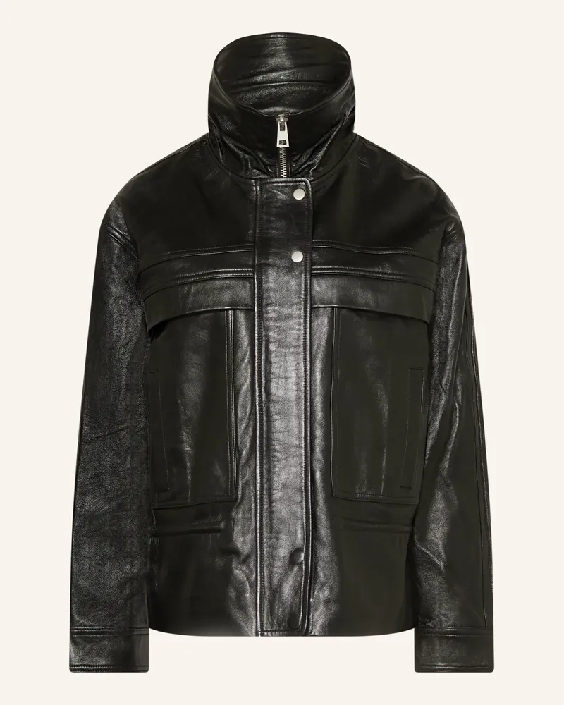 ba&sh Lederjacke KASSIA Schwarz