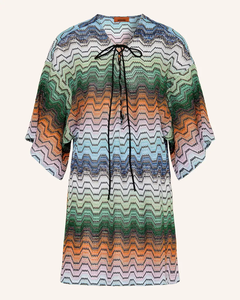 Missoni Strandkleid Mit Glitzergarn gruen Dunkelbraun