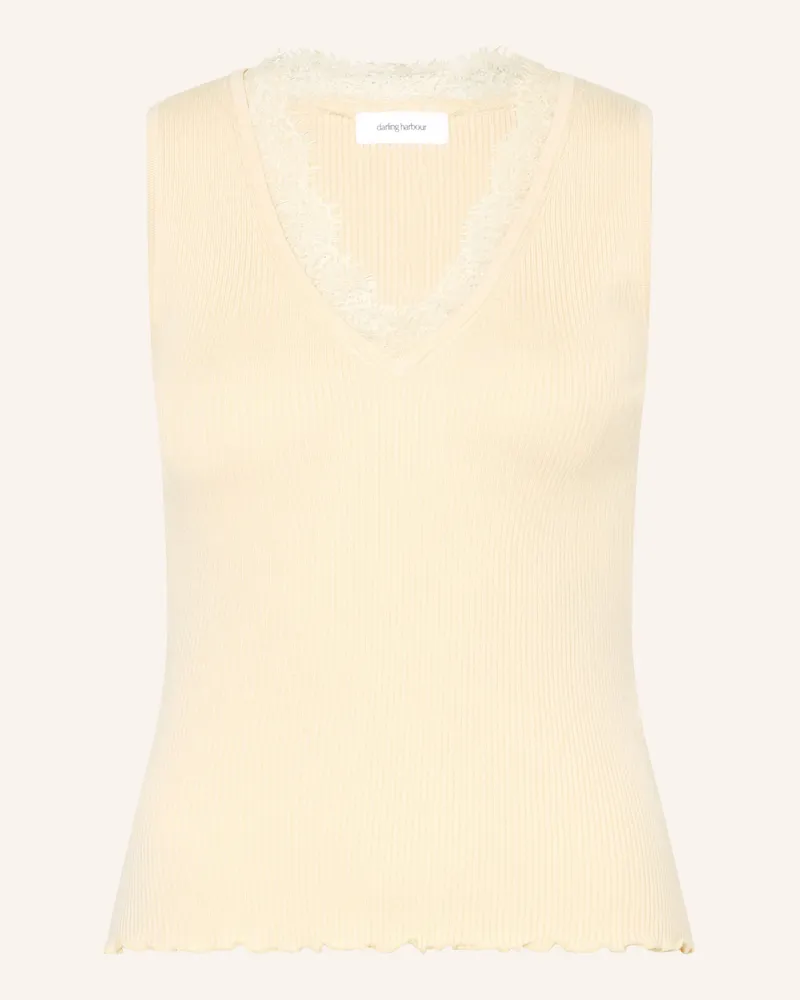 Darling Harbour Stricktop Mit Spitze gelb Butter