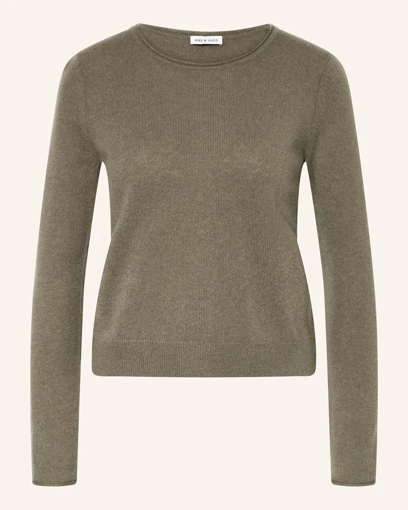 Mrs & HUGS Cashmere-Pullover Khaki