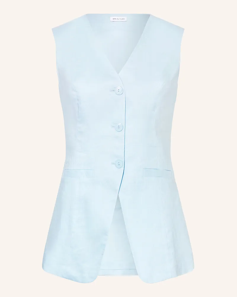 Mrs & HUGS Blazerweste blau Hellblau