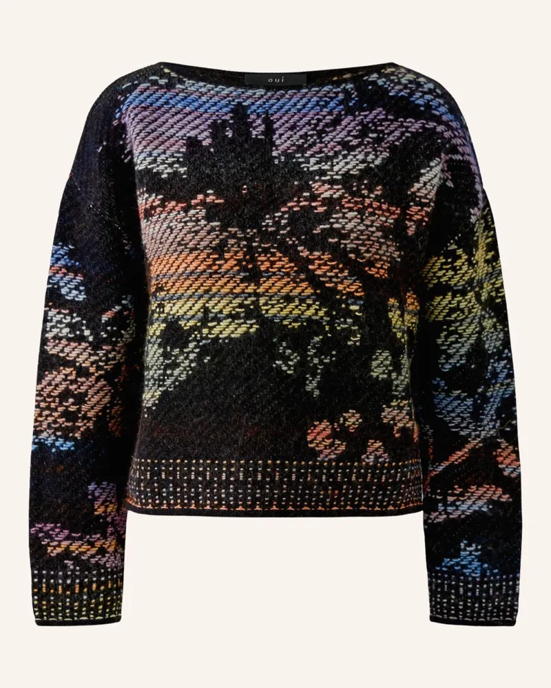 Oui  Pullover lila Schwarz