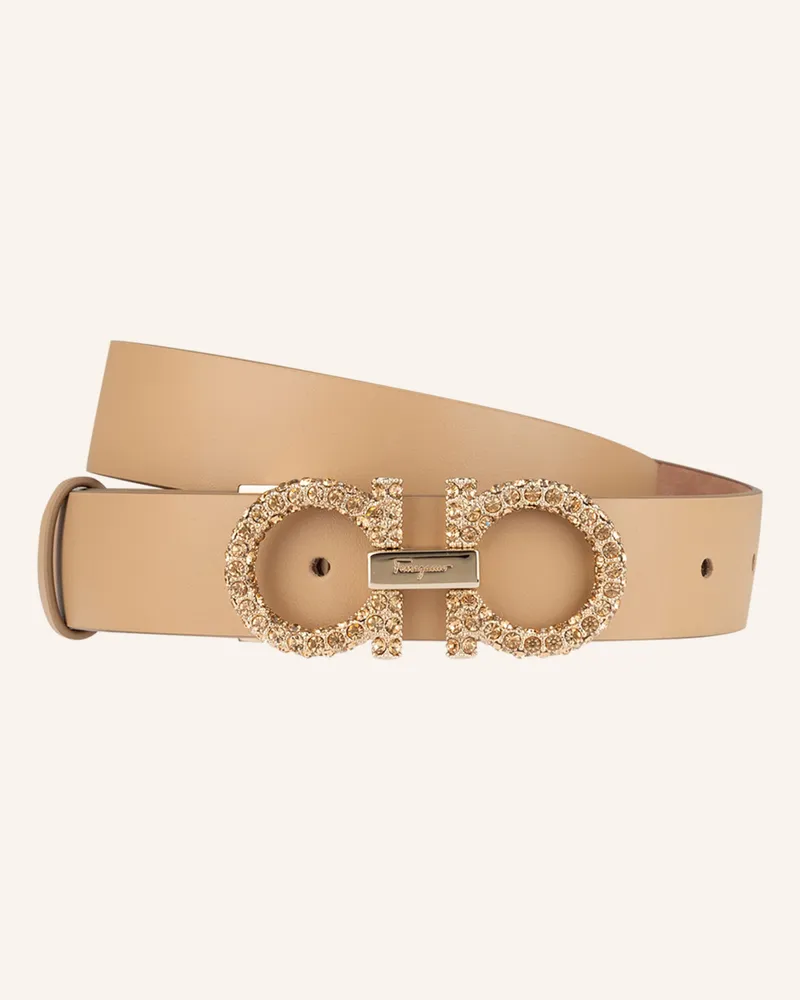 Ferragamo Ledergürtel DONNA Beige