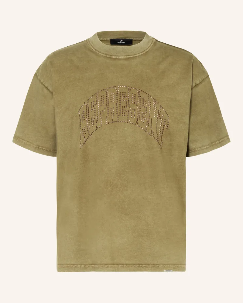 REPRESENT T-Shirt Mit Nieten gruen Khaki
