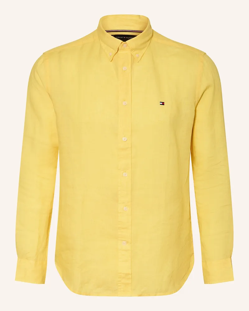 Tommy Hilfiger Leinenhemd Regular Fit Gelb