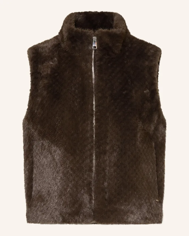 cinque Kunstpelz-Weste CIWARMY Dunkelbraun