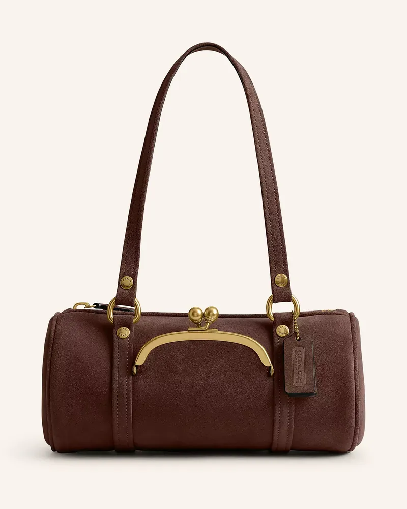 Coach Schultertasche Kisslock 28 braun Dunkelbraun
