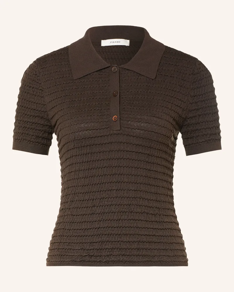 Frame Denim Strick-Poloshirt Mit Seide braun Dunkelbraun