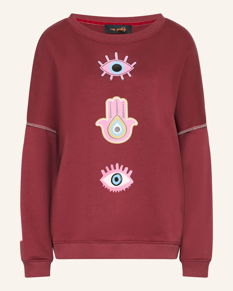 Miss Goodlife Oversized-Sweatshirt Dunkelrot