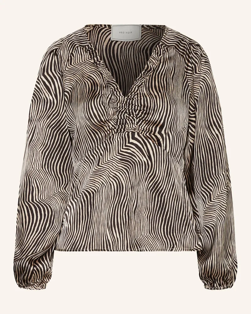 Neo Noir Blusenshirt ISTANA aus Satin Schwarz
