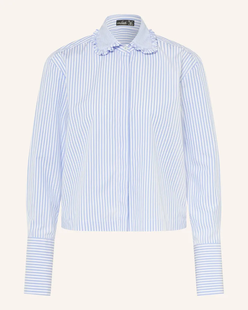 van Laack Bluse Vl-Poncys-w36fqs Mit Rüschen blau Blau