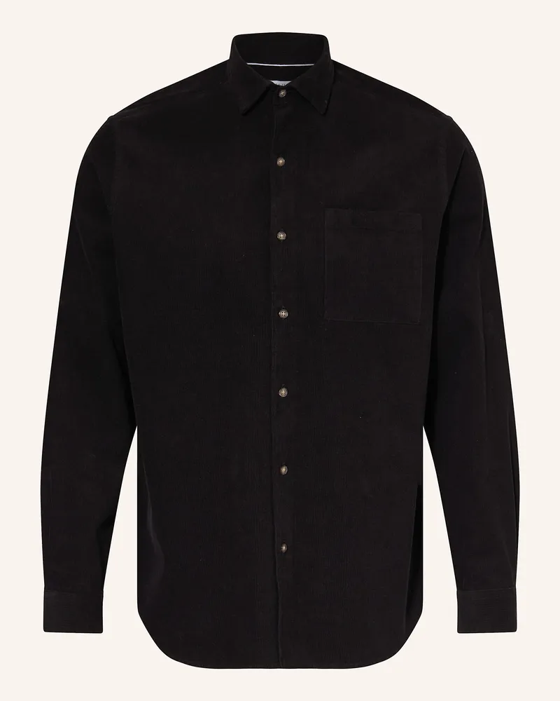 paul Cordhemd Comfort Fit Schwarz
