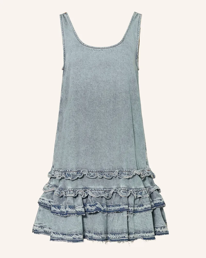 Ganni Jeanskleid Mit Rüschen blau Hellblau