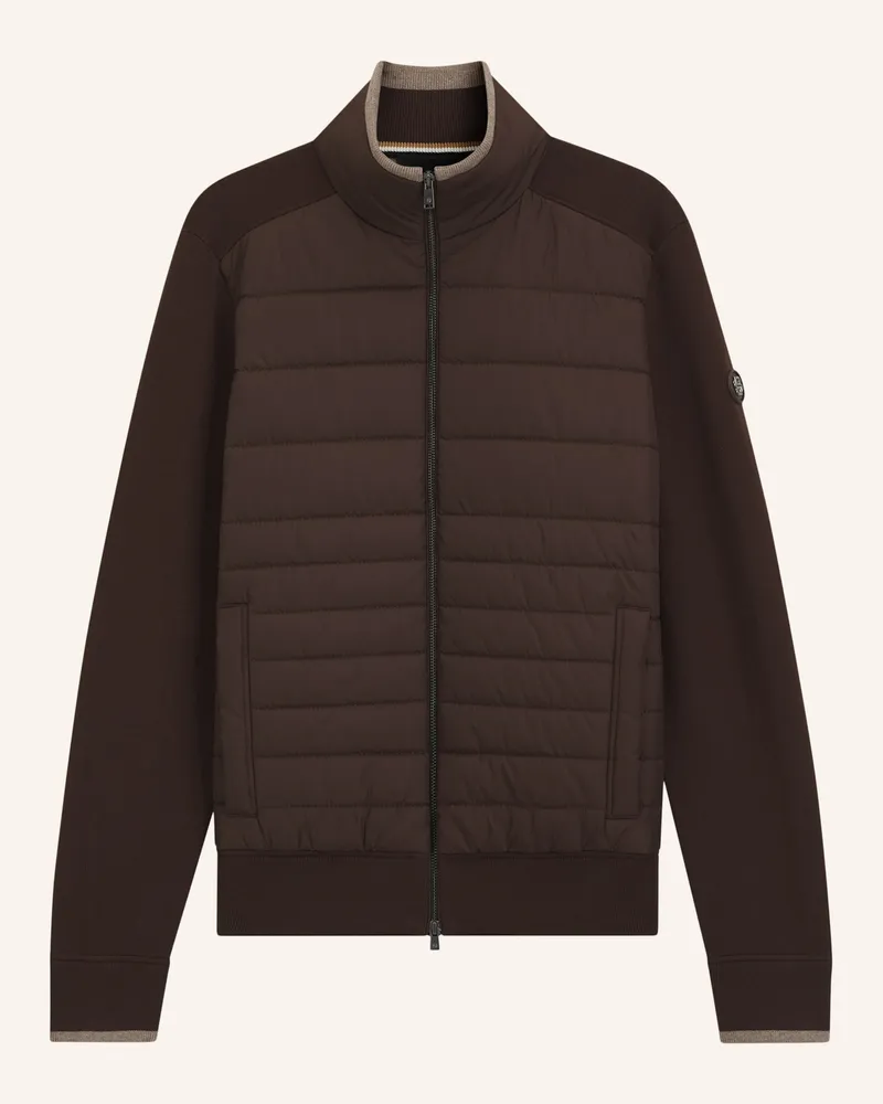 HUGO BOSS Strickjacke H-Facente Regular Fit braun Dunkelbraun