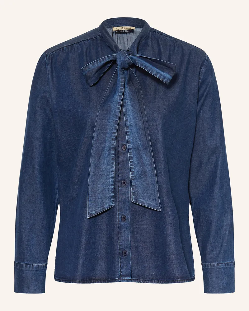 Smith & Soul Schluppenbluse in Jeansoptik Dunkelblau